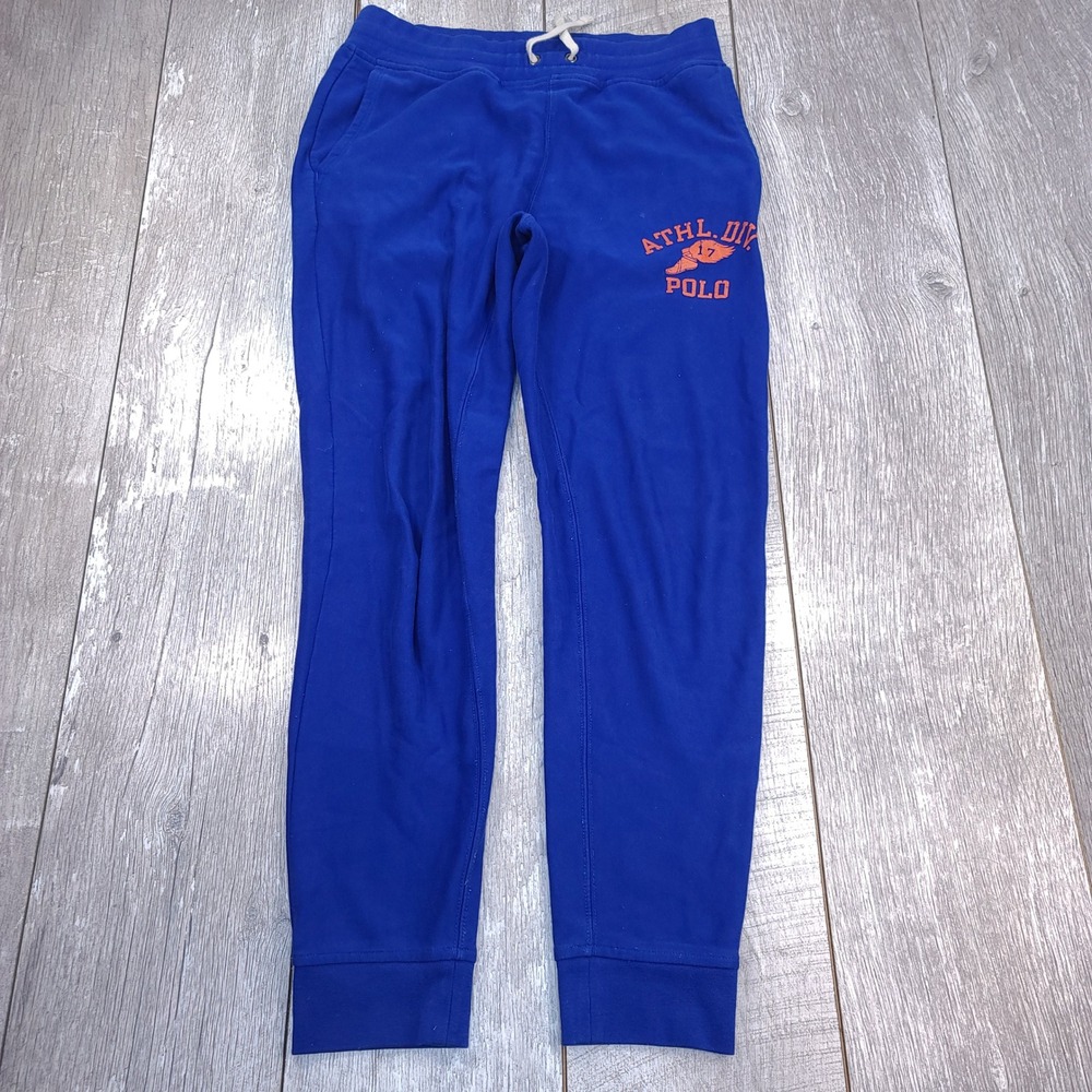 Polo Ralph Lauren Joggers Mens Medium Blue Athletic Div Graphic Sweatpants